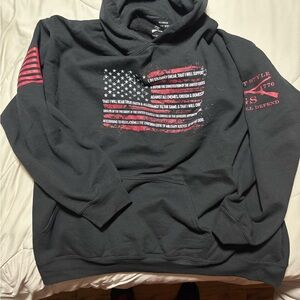 Grunt Style Hoodie - Black with flag